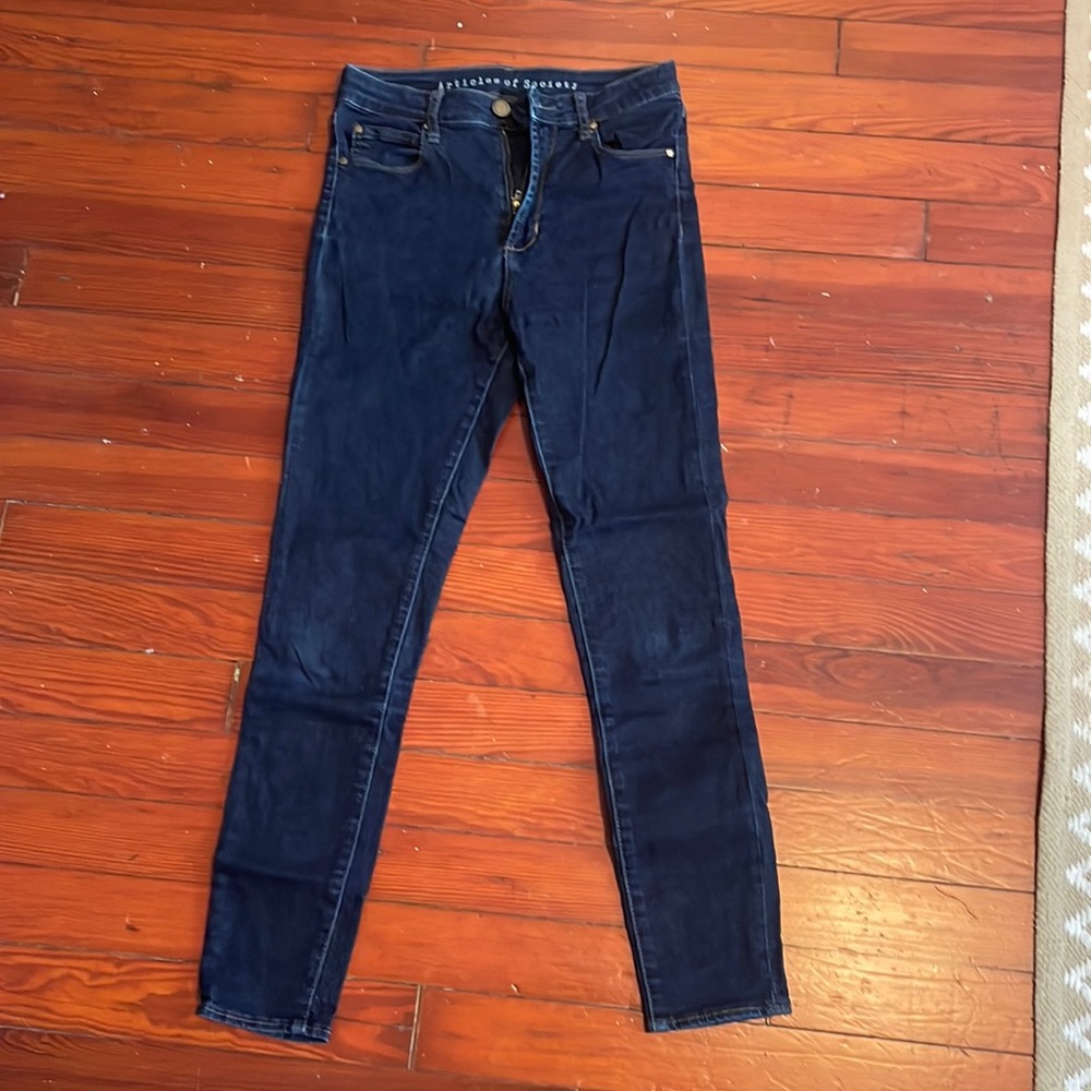 Mid-rise to high-rise skinny jeans